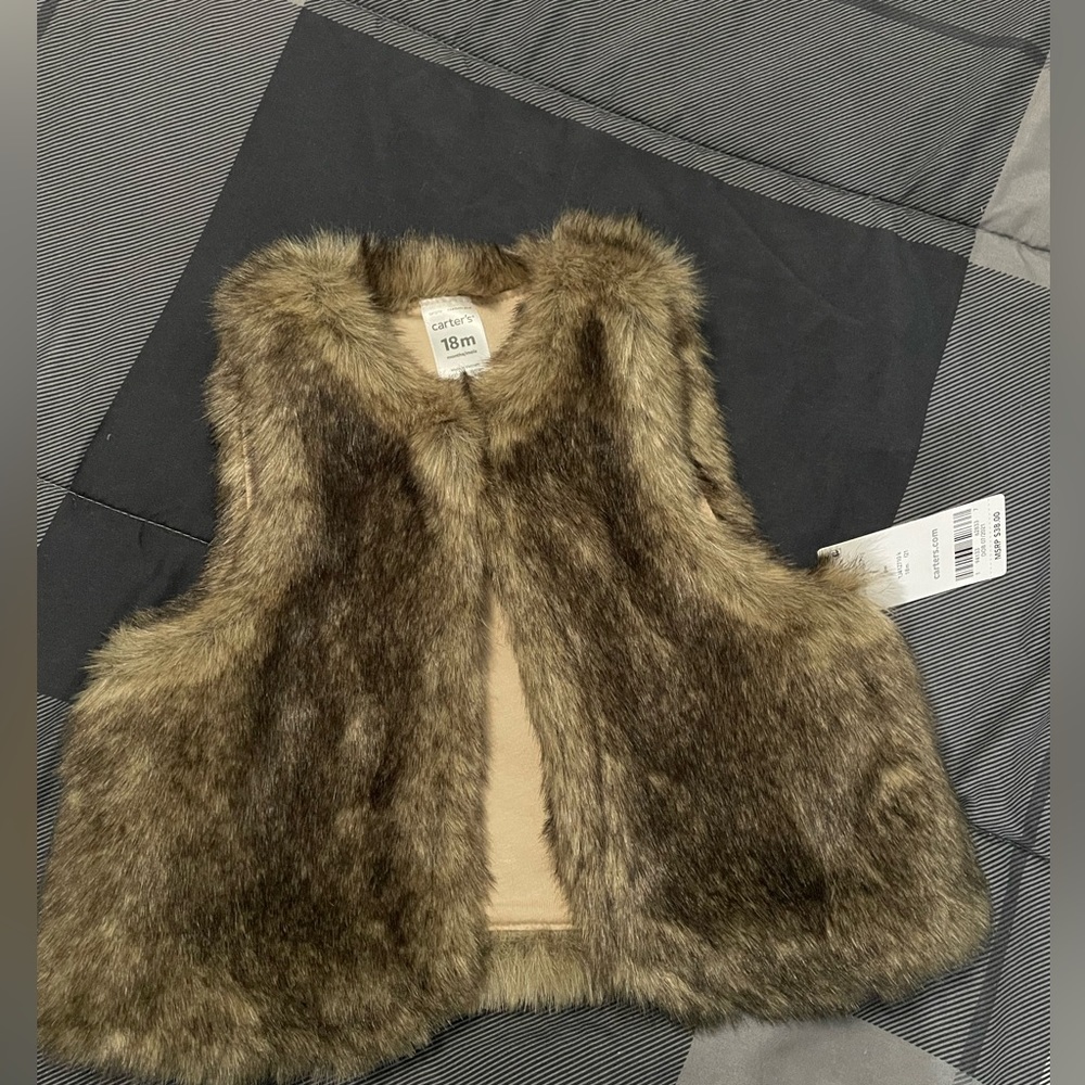 Brand new 18 month fur vest jacket